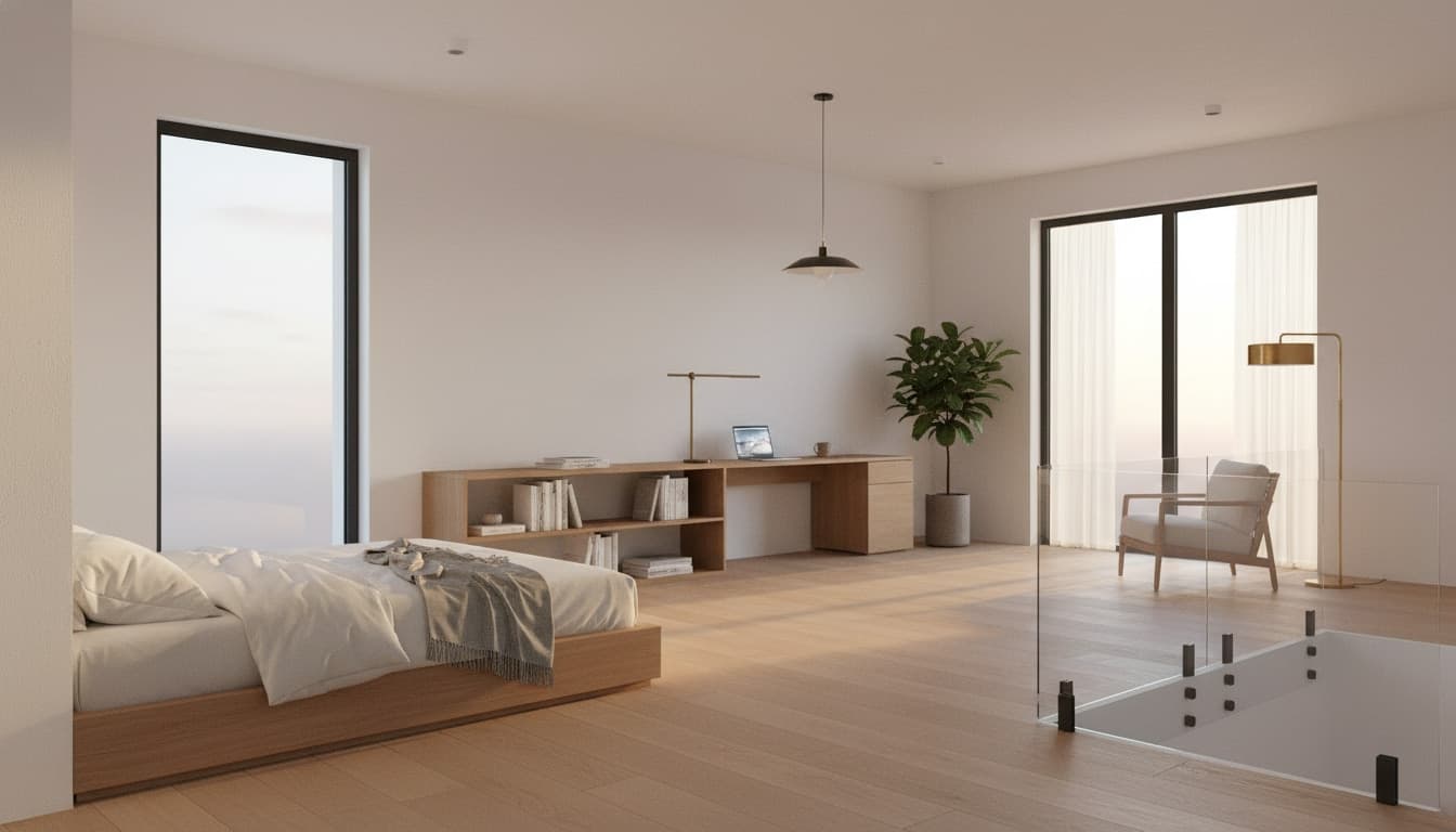 A loft studio you can step into and walk through in 3D